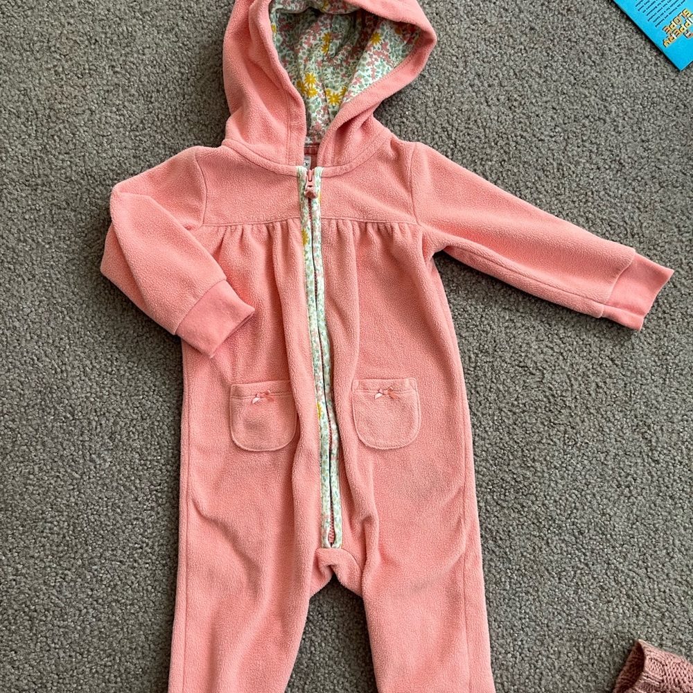 Fleece winter bunting baby girl 12 months